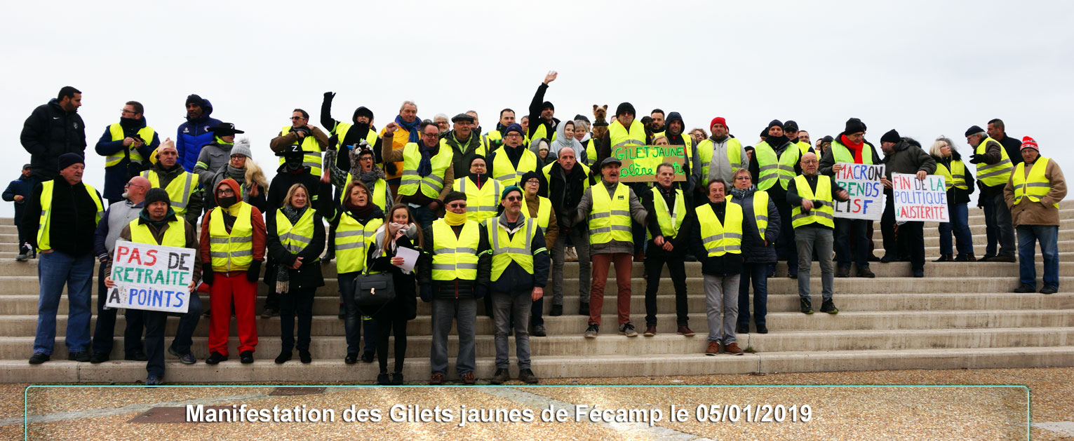 manifestation des gilets jaunes de Fécamp le 05/01/2019
